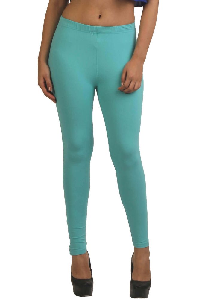 Picture of Frenchtrendz Cotton Spandex Aqua Ankle Leggings