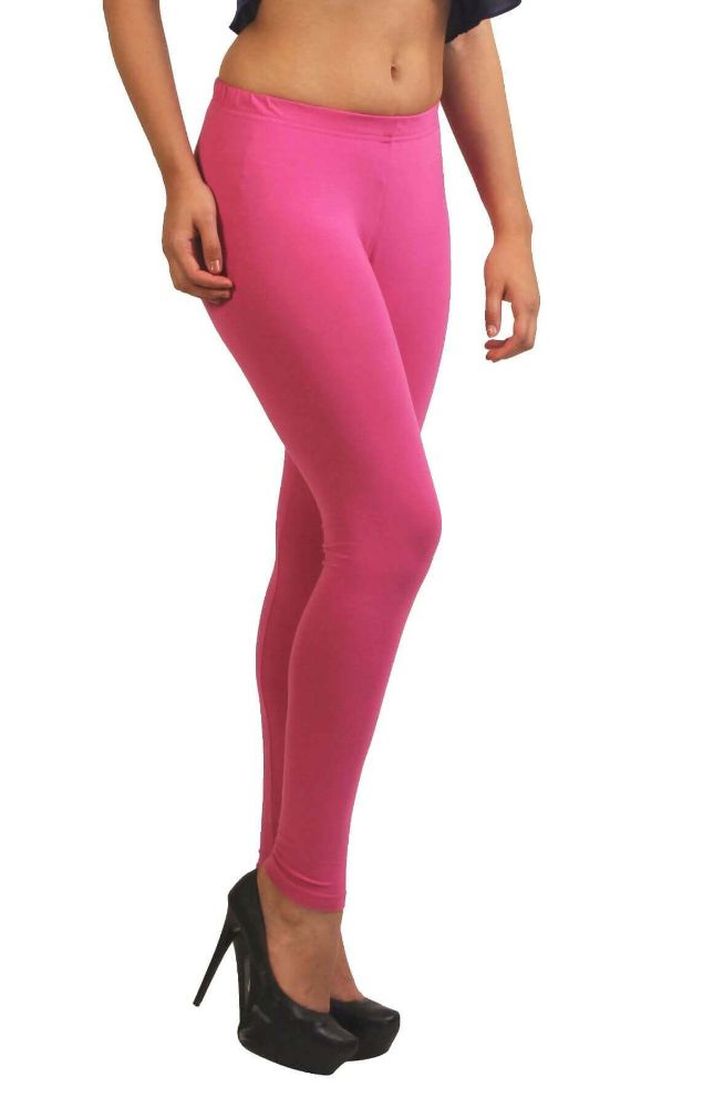 Picture of Frenchtrendz Cotton Spandex Pink Ankle Leggings