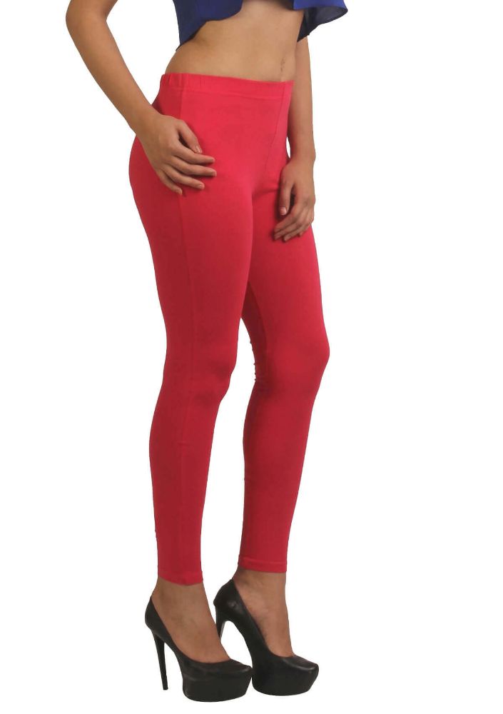 Picture of Frenchtrendz Cotton Spandex Fuchsia Ankle Leggings