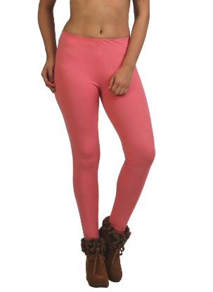 Picture of Frenchtrendz Cotton Spandex Light Coral Ankle Leggings
