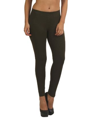 Picture of Frenchtrendz Cotton Spandex Olive Ankle Leggings