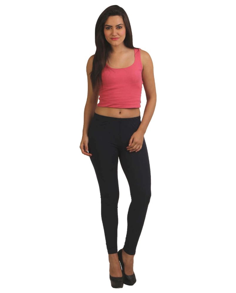 Picture of Frenchtrendz Cotton Spandex Navy Ankle Leggings