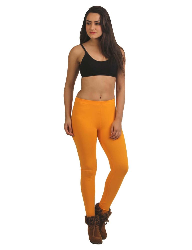 Picture of Frenchtrendz Cotton Spandex Dark Mustard Ankle Leggings