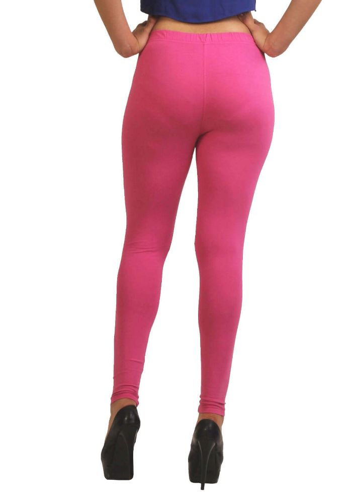 Picture of Frenchtrendz Cotton Spandex Pink Ankle Leggings