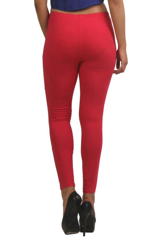 Picture of Frenchtrendz Cotton Spandex Fuchsia Ankle Leggings