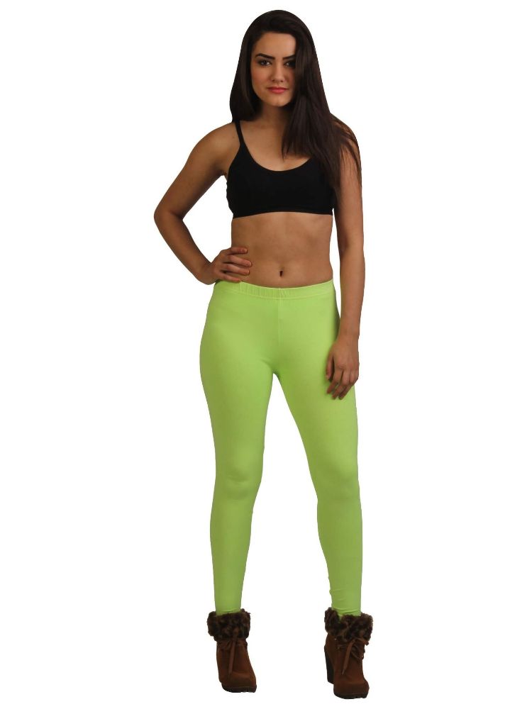Picture of Frenchtrendz Cotton Spandex Neon Green Ankle Leggings