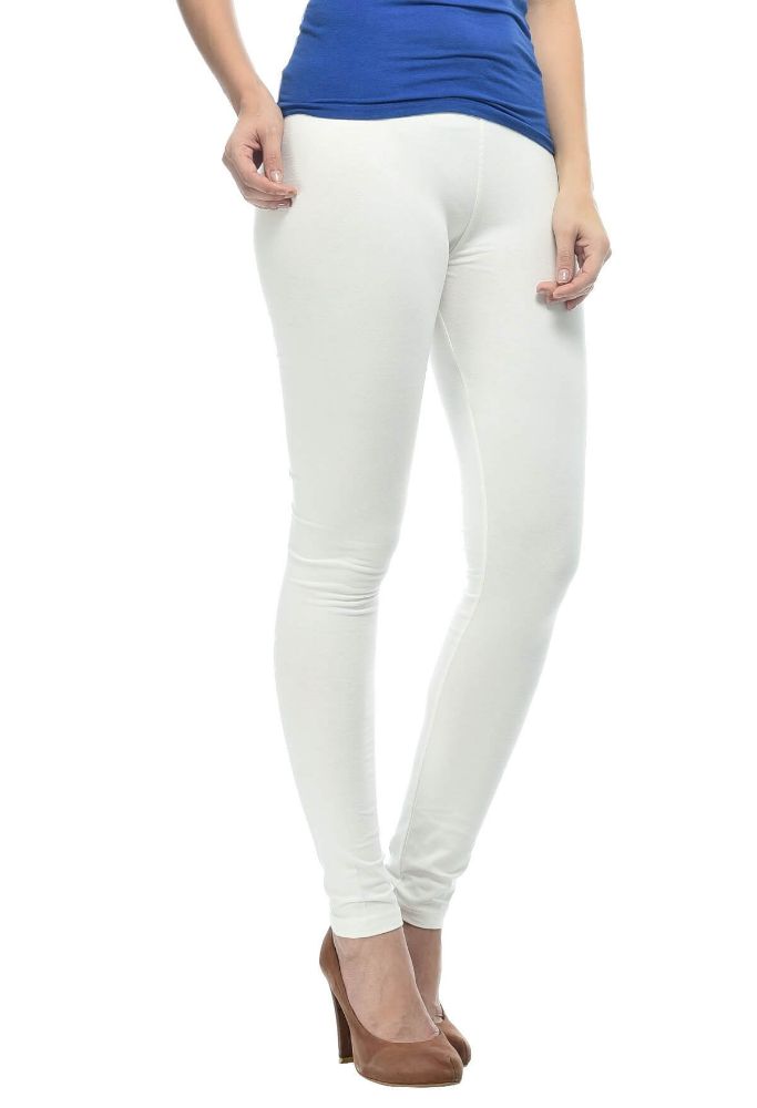 Picture of Frenchtrendz Viscose Spandex Ivory Ankle Leggings