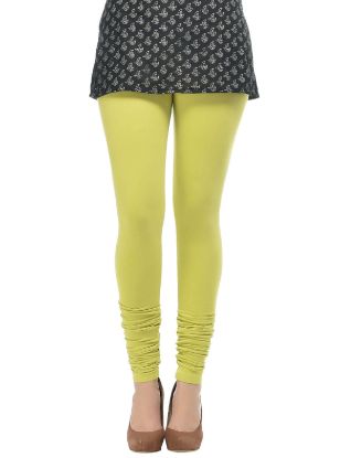 Picture of Frenchtrendz Cotton Spandex Lime Churidar Leggings