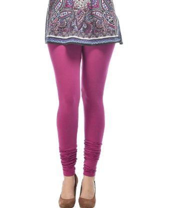 Picture of Frenchtrendz Cotton Spandex Voilet Churidar Leggings