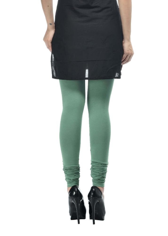 Picture of Frenchtrendz Cotton Spandex Light Green Churidar Leggings