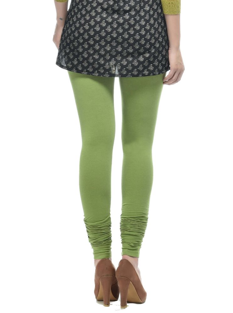 Picture of Frenchtrendz Cotton Spandex Parrot Green Churidar Leggings