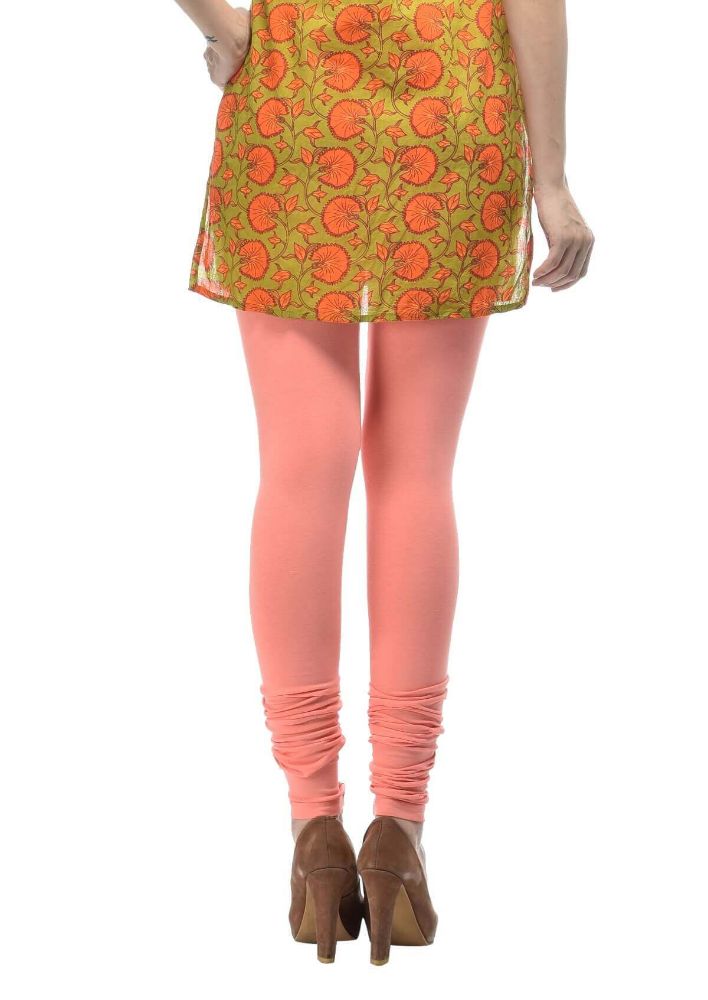 Picture of Frenchtrendz Cotton Spandex Coral Churidar Leggings
