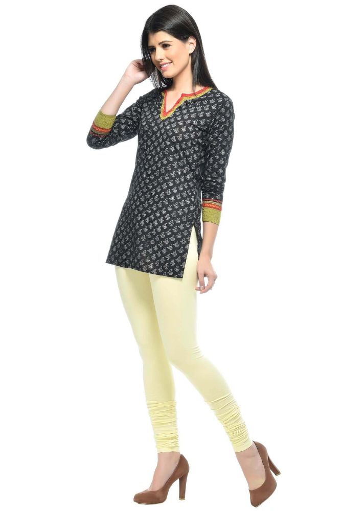 Picture of Frenchtrendz Cotton Spandex Butter Churidar Leggings