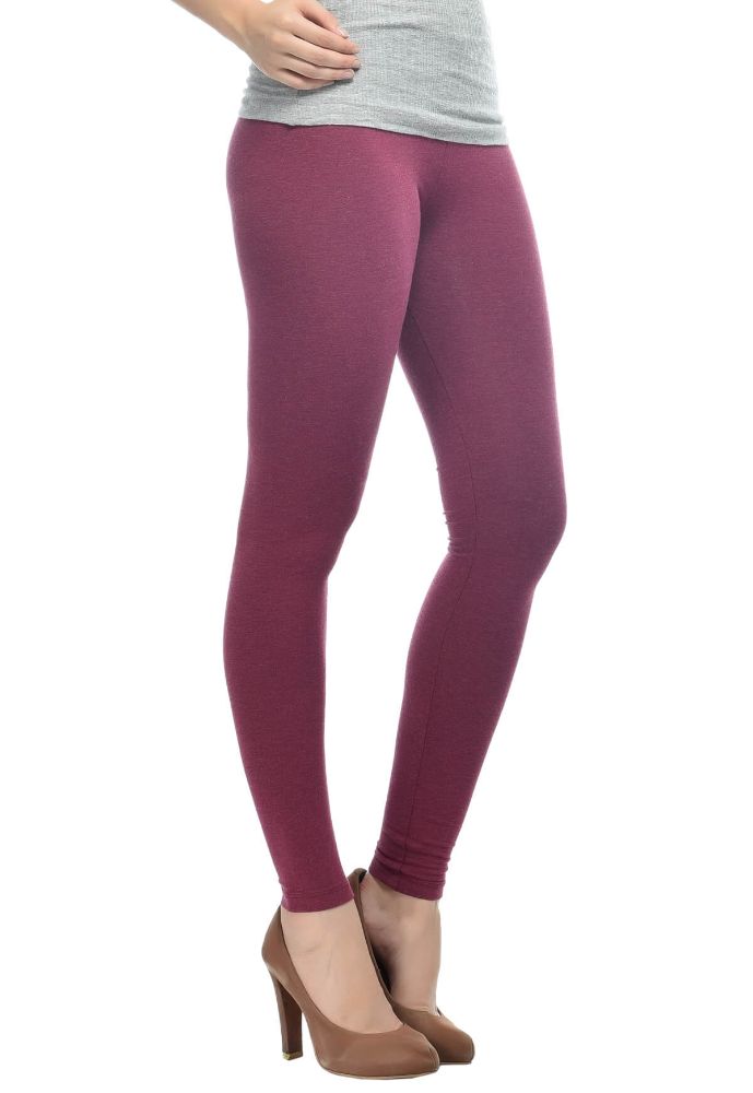 Picture of Frenchtrendz Cotton Melange Spandex Dark Lilac Ankle Leggings