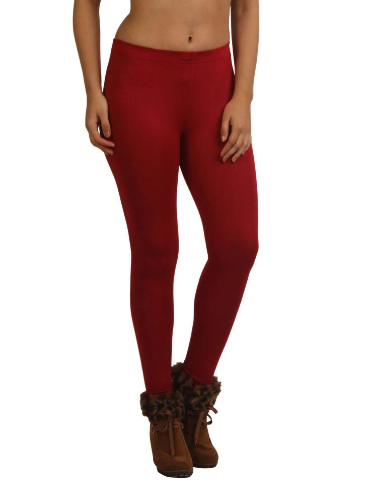 Picture of Frenchtrendz Modal Spandex Maroon Ankle Leggings