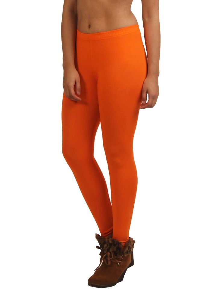 Picture of Frenchtrendz Modal Spandex Orange Ankle Leggings