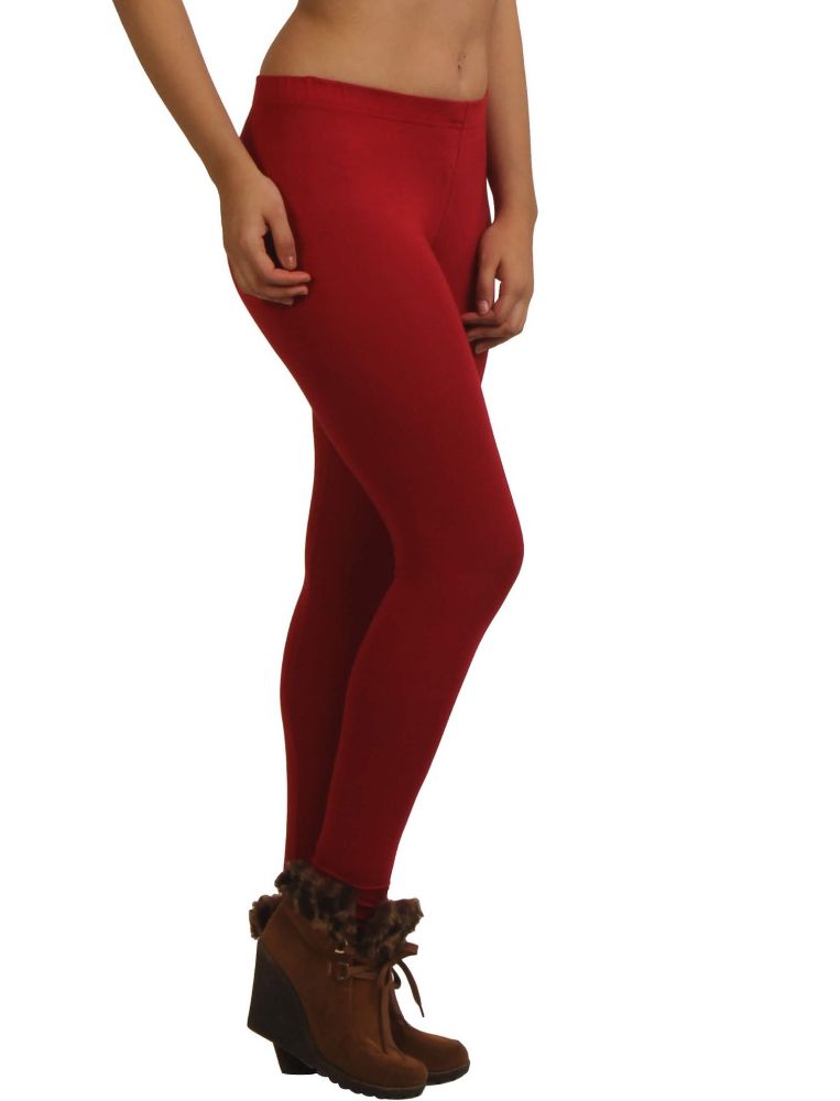Picture of Frenchtrendz Modal Spandex Maroon Ankle Leggings