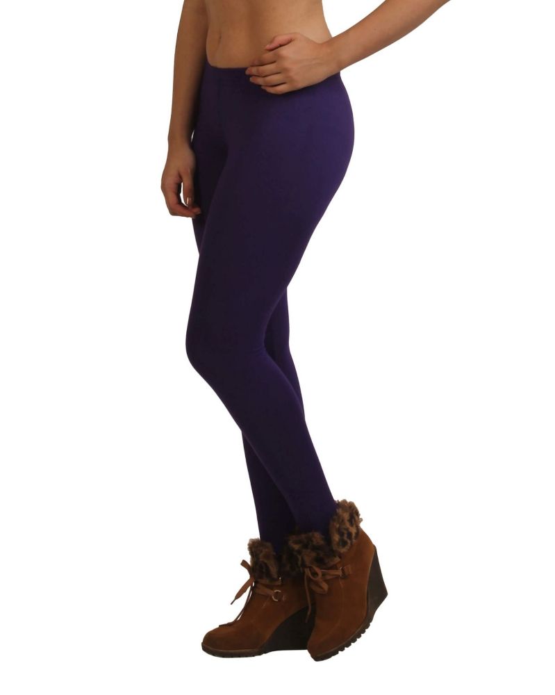 Picture of Frenchtrendz Modal Spandex Purple Ankle Leggings