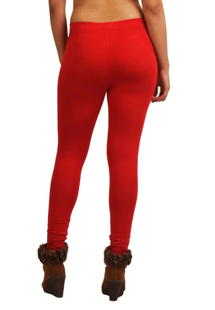 Picture of Frenchtrendz Modal Spandex Red Ankle Leggings