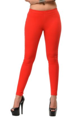 Picture of Frenchtrendz Cotton Modal Spandex Red Solid Look Jegging