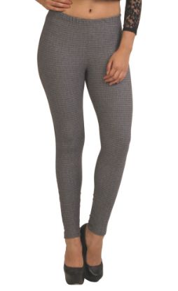 Picture of Frenchtrendz Cotton poly Spandex Grey White Jacquard Jegging