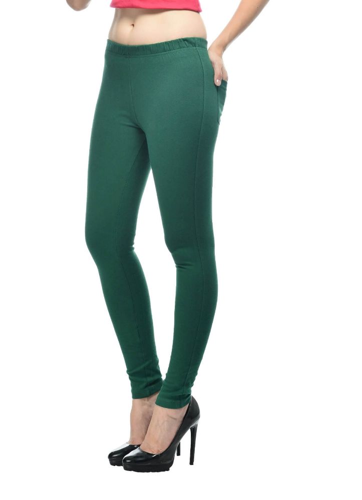 Picture of Frenchtrendz Cotton modal Spandex Dark Green Jeggings