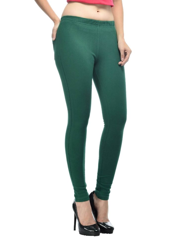 Picture of Frenchtrendz Cotton modal Spandex Dark Green Jeggings