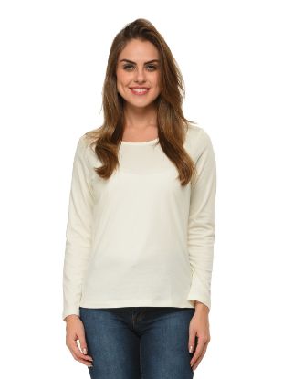 Picture of Frenchtrendz 100% Cotton Ivory Solid Everyday Basic Top