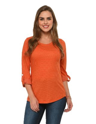 Picture of Frenchtrendz Cotton Poly Rust T-Shirt