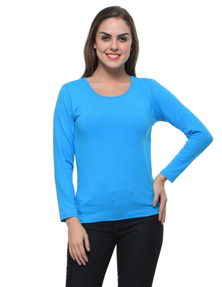Picture of Frenchtrendz Cotton Spandex Turquish Bateu Neck Full Sleeve Top