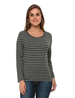 Picture of Frenchtrendz Viscose Spandex Dark Charcoal Grey T-Shirt