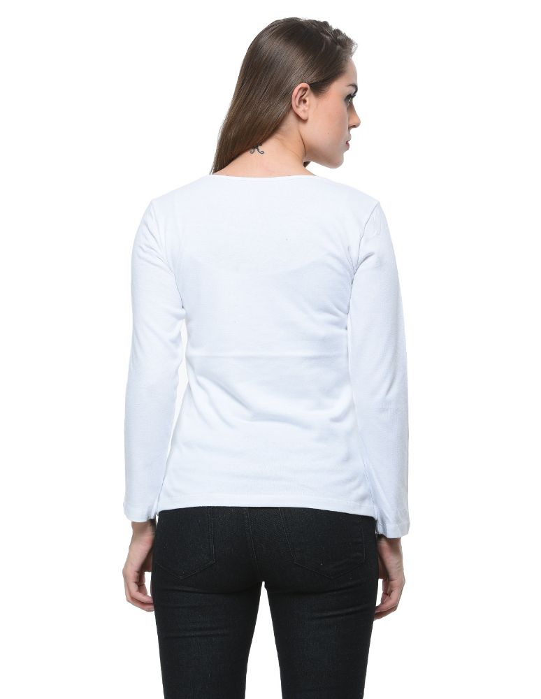 Picture of Frenchtrendz Cotton Bamboo White Bateu Neck  T-Shirt
