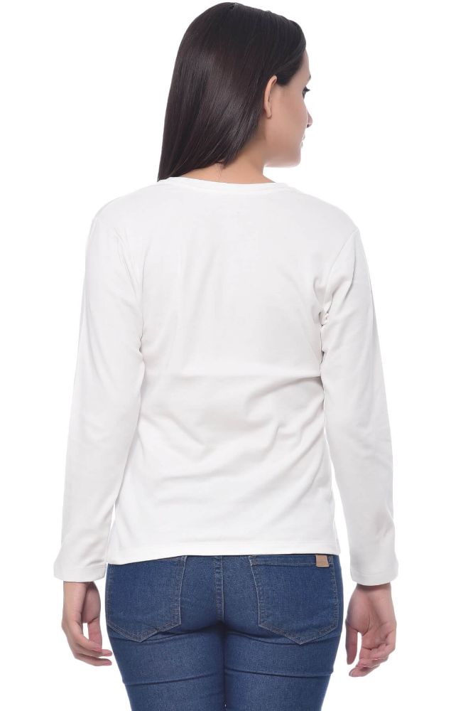 Picture of Frenchtrendz Cotton Interlock Ivory T-Shirt