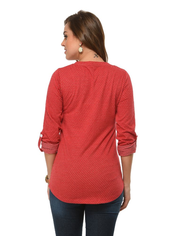 Picture of Frenchtrendz Cotton Poly Maroon T-Shirt