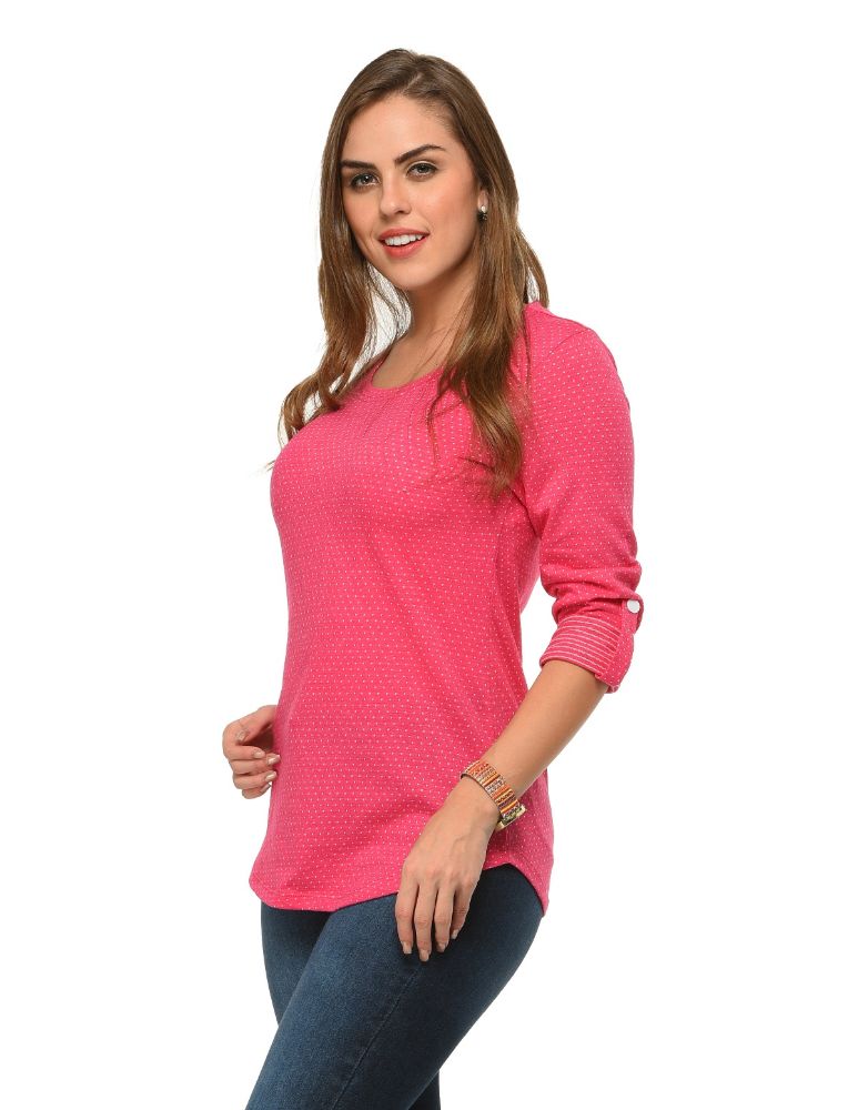 Picture of Frenchtrendz Cotton Poly Pink T-Shirt