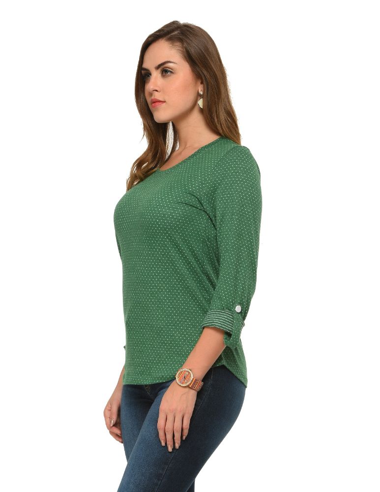 Picture of Frenchtrendz Cotton Poly Green T-Shirt