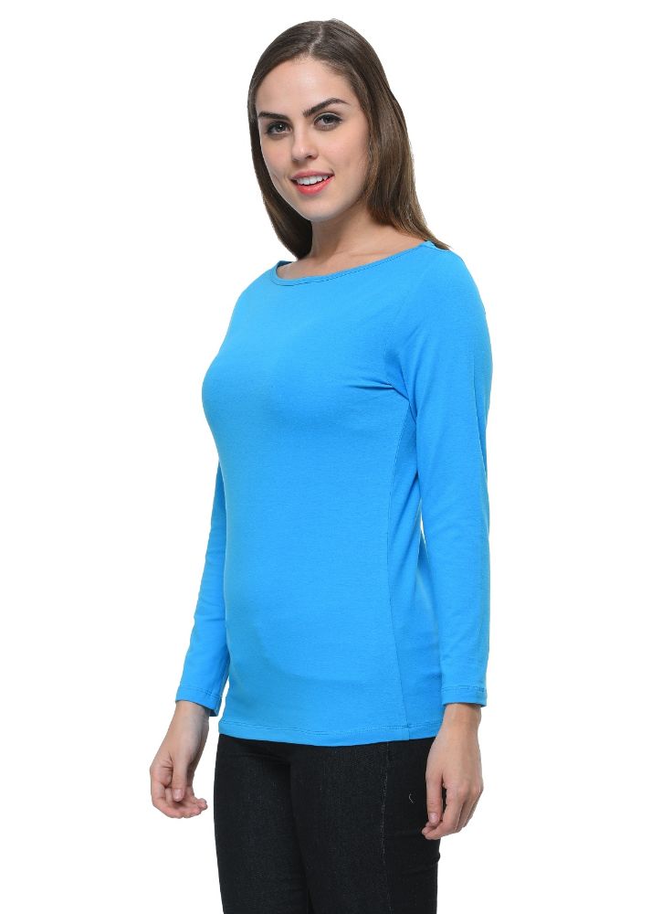 Picture of Frenchtrendz Cotton Spandex Turquish Boat Neck Full Sleeve Top
