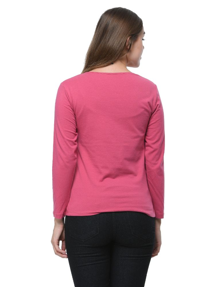 Picture of Frenchtrendz Cotton Spandex Levender Bateu Neck Full Sleeve Top