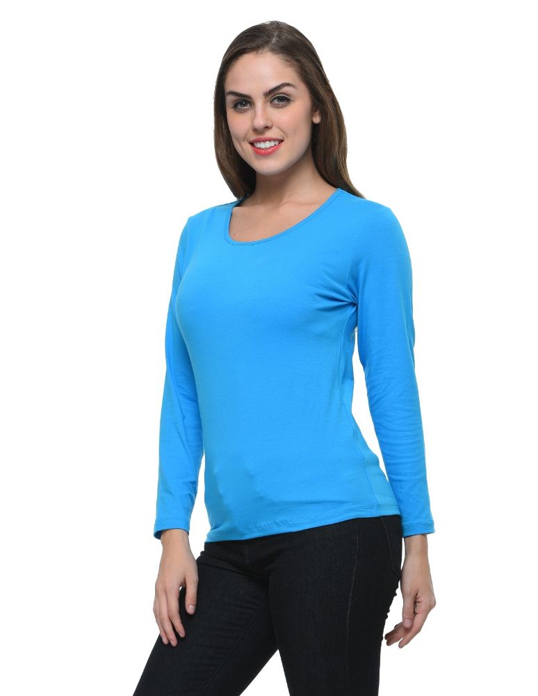Picture of Frenchtrendz Cotton Spandex Turquish Bateu Neck Full Sleeve Top