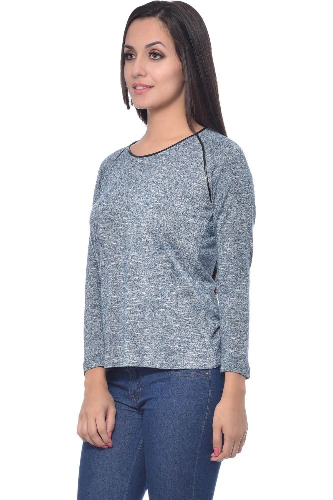 Picture of Frenchtrendz Grindle Blue Raglan Sleeve Top