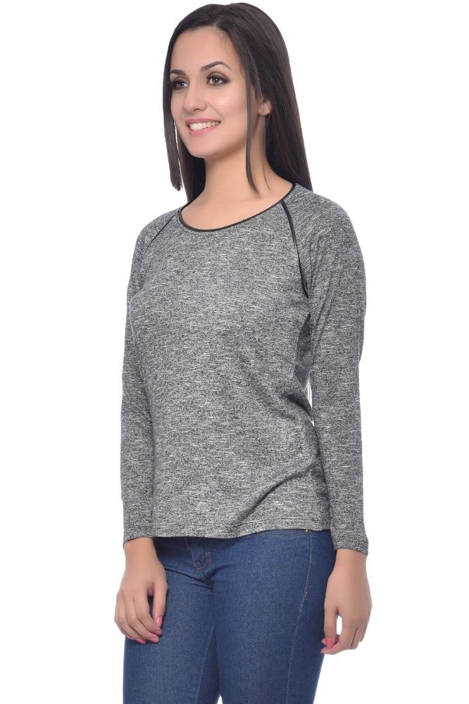 Picture of Frenchtrendz Grindle Black Raglan Sleeve Top
