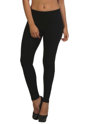 Picture of Frenchtrendz Cotton Spandex Fleece Black Warmer Ankle Leggings