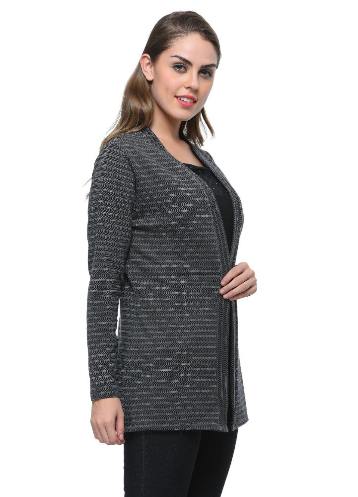 Picture of Frenchtrendz Cotton Black Grey long Length Shrug