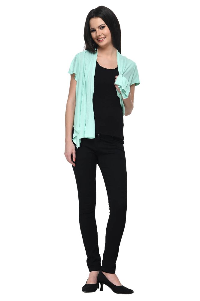 Picture of Frenchtrendz Viscose Crepe Mint Short Length Shrug