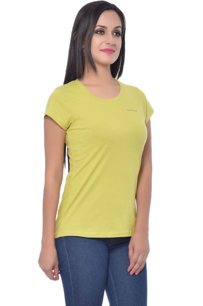 Picture of Frenchtrendz Cotton Lime Round Neck Half Sleeve Medium Length T-Shirt