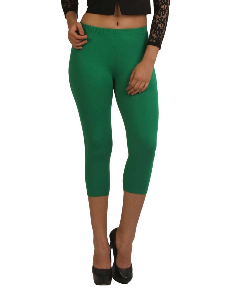 Picture of Frenchtrendz Cotton Spandex Green Capri