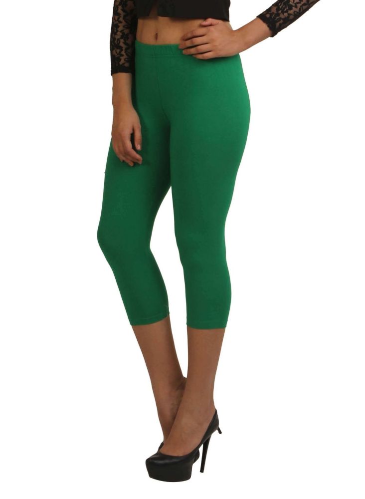 Picture of Frenchtrendz Cotton Spandex Green Capri
