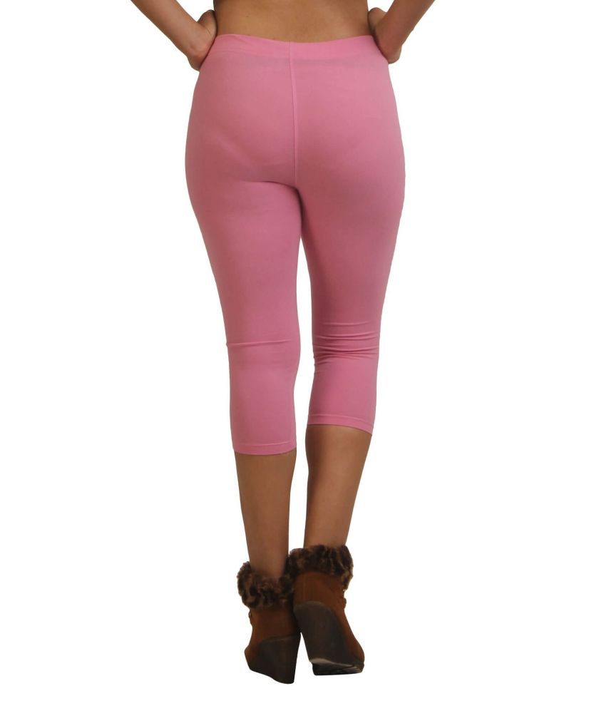 Picture of Frenchtrendz Cotton Spandex Baby Pink Capri