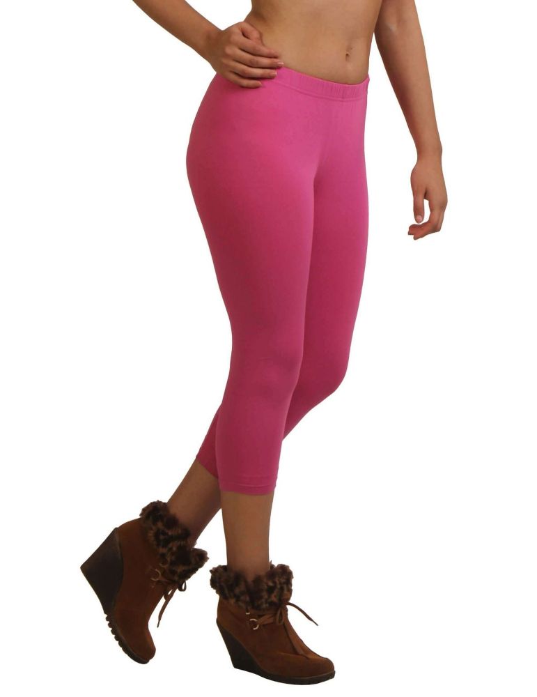 Picture of Frenchtrendz Cotton Spandex Pink Capri