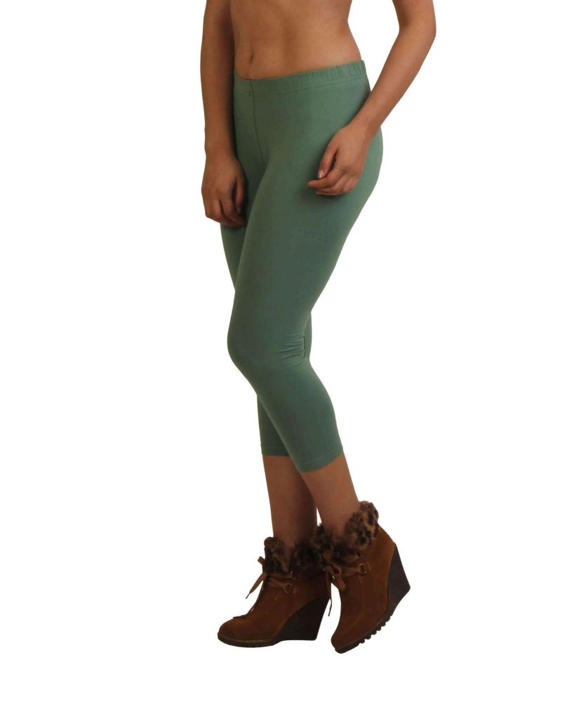 Picture of Frenchtrendz Cotton Spandex Light Green Capri